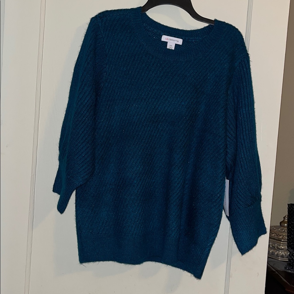Liz Claiborne Tahoe Teal Knit Sweater